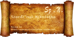 Szerényi Nikoletta névjegykártya