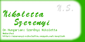 nikoletta szerenyi business card